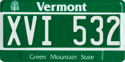 VT license plate XVI532