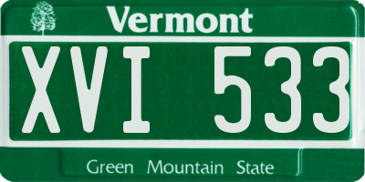 VT license plate XVI533