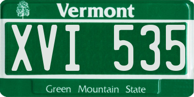 VT license plate XVI535