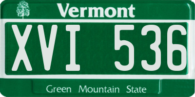 VT license plate XVI536