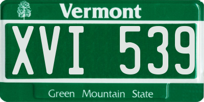 VT license plate XVI539