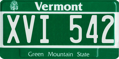 VT license plate XVI542
