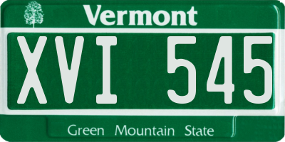 VT license plate XVI545