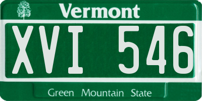 VT license plate XVI546