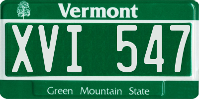 VT license plate XVI547