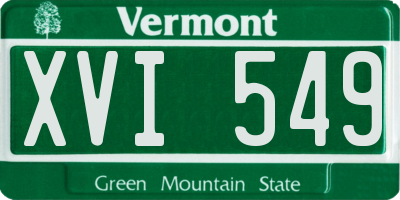 VT license plate XVI549