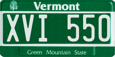 VT license plate XVI550