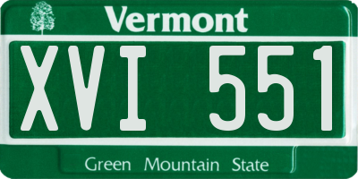 VT license plate XVI551