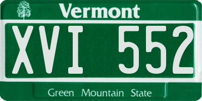 VT license plate XVI552
