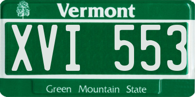 VT license plate XVI553