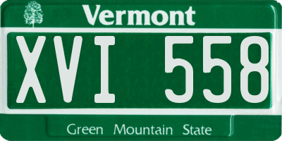VT license plate XVI558