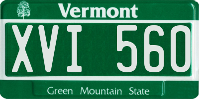 VT license plate XVI560