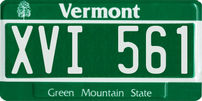 VT license plate XVI561