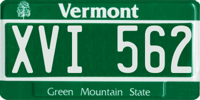 VT license plate XVI562