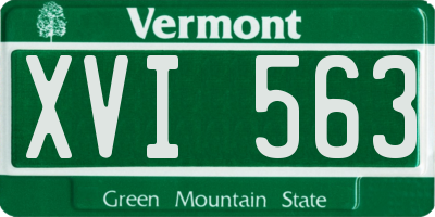 VT license plate XVI563