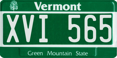 VT license plate XVI565