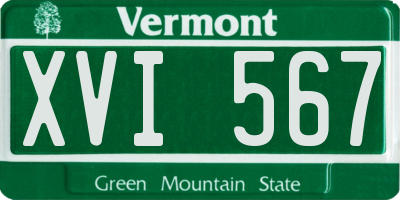 VT license plate XVI567