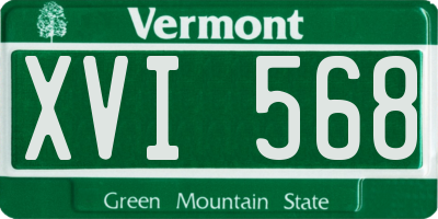 VT license plate XVI568