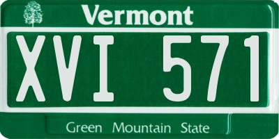 VT license plate XVI571