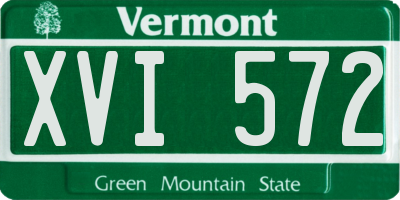 VT license plate XVI572