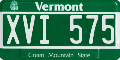 VT license plate XVI575