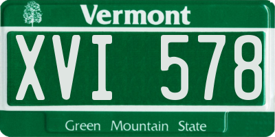 VT license plate XVI578