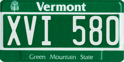VT license plate XVI580