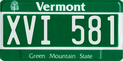 VT license plate XVI581