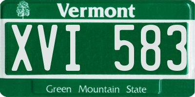 VT license plate XVI583