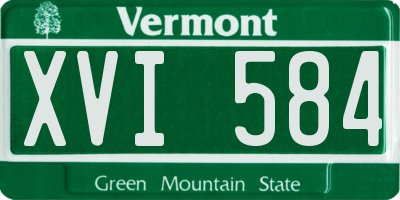 VT license plate XVI584