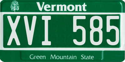 VT license plate XVI585