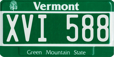 VT license plate XVI588