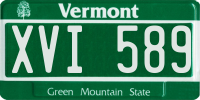 VT license plate XVI589