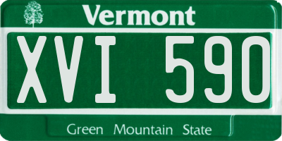 VT license plate XVI590