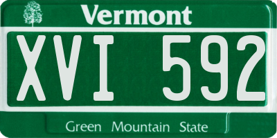 VT license plate XVI592