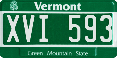 VT license plate XVI593