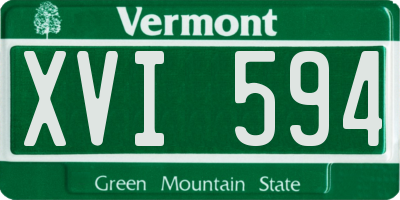 VT license plate XVI594