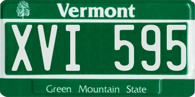 VT license plate XVI595
