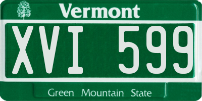 VT license plate XVI599