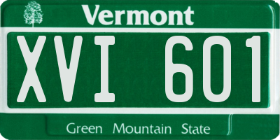 VT license plate XVI601