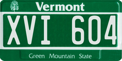 VT license plate XVI604