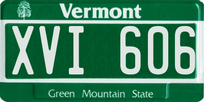 VT license plate XVI606
