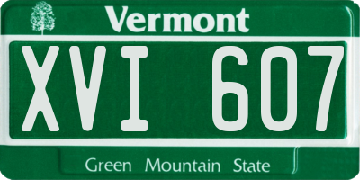 VT license plate XVI607