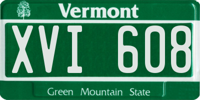 VT license plate XVI608