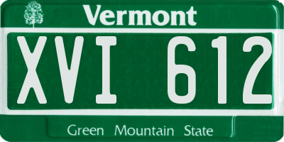 VT license plate XVI612