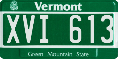 VT license plate XVI613