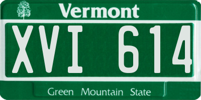 VT license plate XVI614