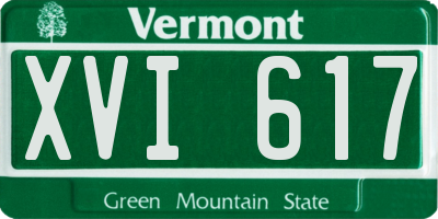 VT license plate XVI617
