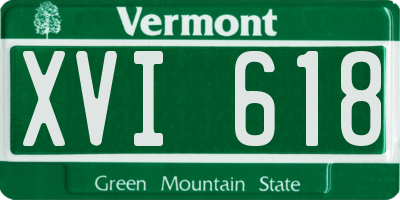 VT license plate XVI618