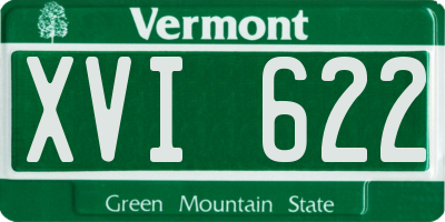 VT license plate XVI622